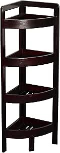 eHemco 4 Tier Bamboo Corner Storage Shelf, 31.5 Inches, Espresso
