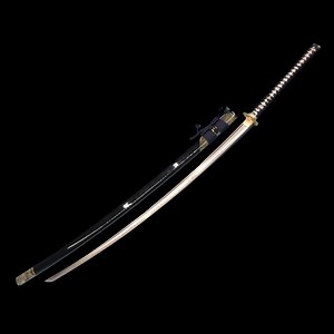 Handmade T10 Steel Nodachi Sword: Tsunami Brass Guard, Rayskin Handle - Etsy