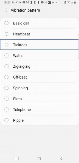 samsung galaxy note9 all vibration pattern