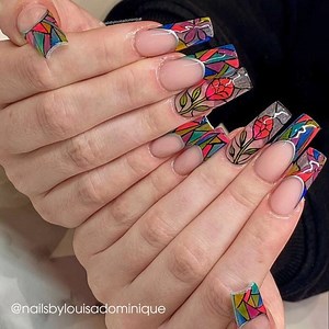 Jelly nails or stained glass nails? 💅🏽 Whatever you wish to call them, create them with ease, with 6 new Halo Gel Polish hues - available via Pure Nails. 🩷💜💛💚💙 Read all about them: https://bit.ly/4bXloOH #nails #nailart #jellynails #stainedglassnails | Scratch Magazine