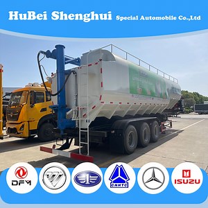 [Hot Item] 3 Axles Bulk Feed Trailer Bulk Grain Animal Feed Tanker Trailer Cement Bulker Semi Truck Trailer