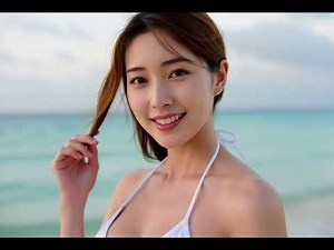 Japanese Idol Style - Beach Photoshoot 2025 - White Bikini Lookbook