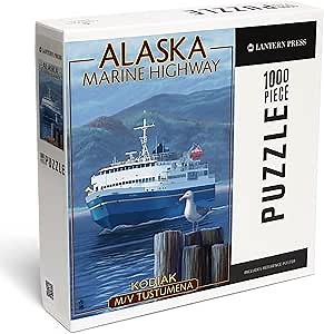 Lantern Press Kodiak, Alaska, M/V Tustumena 1000 Piece Jigsaw Puzzle for Adults, Made in USA with Reference Poster