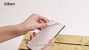 Diflart Peel and Stick Beveled MirrorTile, Light Antique with Gold, 3x6 Inch, Mirror Backsplash for Kitchen Bar Bathroom Wall Tile (5 Sq.ft, 40 Pcs)