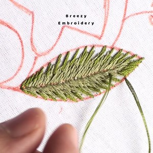 2.4K views · 47 reactions | Hand Embroidered Leaf Design Learning #leafdesign #leafembroidery | Breezy Embroidery | Facebook