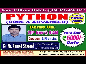 PYTHON (CORE & ADVANCED) Offline Training @ DURGASOFT