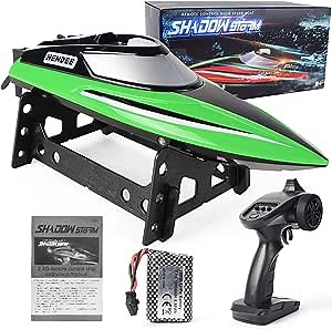 Meryi - RC Boat - 18 MPH Fast Remote Control Boat with LED Light for Pools and Lakes - Self Righting Racing Boats for Adults and Kids - 2.4 GHz Outdoor Radio Controlled Watercraft