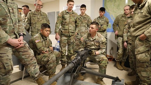 Army Maj. Dylan Curtis, Officer in charge of the Senior Gunner program at the 84th Training Command, gives an overview of the Senior Gunner Program. | 84th Training Command