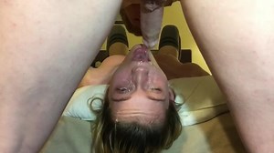 Slutty get huge load drained down throat