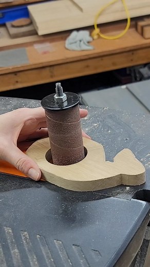 Last bit of sanding on the spindle sander! Getting rid of the drill marks. Then final sanding by handand gluing the dowel and rattle together! ... #woodworking #madeinny #handmade #handcrafted #babyrattle #WhaleRattle #sanding #handmadetoys #woodtoys #womeninwoodworking #woodentoys | The North Coast Workshop