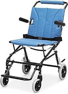 Athena Collection Lightweight Wheelchair for Adults Seniors, Transport Wheelchair Foldable Wheel Chair with Flit-up Armrest Footrest Seatbelt and Brake, Support 250lbs, Black