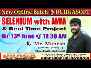 SELENIUM with JAVA Offline Training @ DURGASOFT