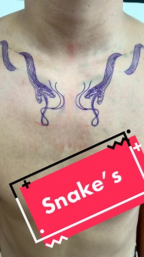 Tatuajes de víboras en la clavícula