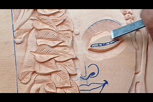 Beautiful Buddha face making wood #woodcarvingvideo #woodworking #wood #Buddha #woodart | UP wood art