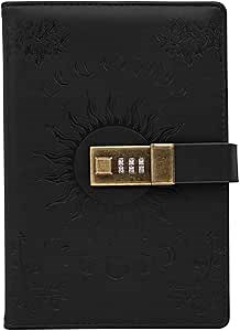 Diary with Lock for Girls Boys and Women Lockable Leather Journal with Combination Lock Refillable Lined Paper Locking Diaries A5