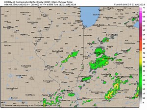 HRRR future radar indicates showers and thunderstorms will become more widespread late this afternoon and evening. Isolated severe storms are possible, with isolated damaging winds being the primary hazard. Hail is possible with some storms. Storms may also contain heavy rainfall, which could lead to some flash flooding. Stay tuned for updates! Certified Forecaster Tony #OhioValleyWeather #Evansville #INwx #ILwx #KYwx #ILwx #OHwx #Weather | Ohio Valley Weather Watch