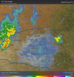 21K views · 113 reactions | Noon Radar Update: Showers and thunderstorms are approaching West Central Texas from the west early this afternoon, with a few showers also developing along a boundary across our eastern most counties. #txwx | US National Weather Service Abilene/San Angelo Texas | Facebook