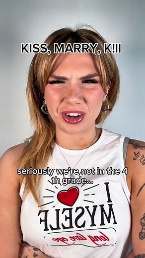 27K views · 1.1K reactions | #pov everyone has to play 3 rounds of kiss, marry, k!ll…with a twist #skit | Bailey Spinn | Facebook