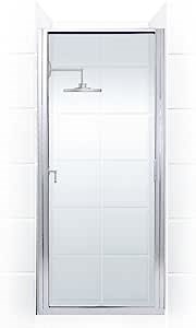 Coastal Shower Doors P30.66B-C Paragon Series Framed Continuous Hinge Shower Door in Chrome with Clear Glass, 30" x 65", Silver