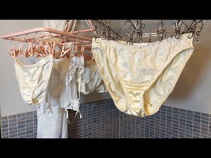 Wash and Dry - Hanging Underwear Clip Rack #29 | Lingerie Underwear Collection | White and Beige