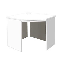 R White Corner Desk White Satin
