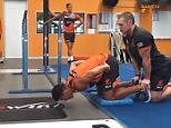 Dylan Shiel shows incredible hamstring strength doing razor curls