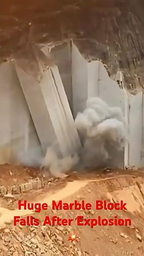 💥Huge Marble Block Falls After Explosion💥💥💥 #explosion #mining #marble #marblemining