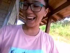 Horny girl masturbating with dildo outdoors secretly