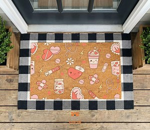 Valentine Doormat, Nurse Love Welcome Mat, Medical Valentine Decor, Heart Pattern Entryway Rug, Gift for Nurses - Etsy