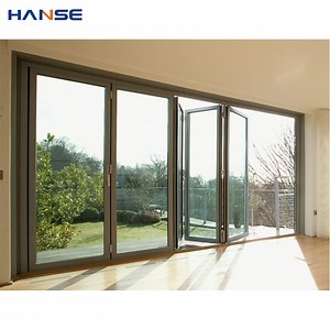 [Hot Item] Wholesale Patio Double Glass Exterior Accordion Folding Door Residential Entry Doors Aluminium Folding Doors