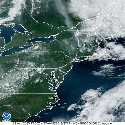 We've got streets of fair weather cumulus in northwest flow. A plume of smoke aloft is shifting east across Vermont, giving the sky a milky hew. A few showers in northern New York are possible until evening, and the smoke moves out later as well! Nice weather otherwise. Enjoy! | US National Weather Service Burlington VT