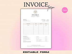 Modèle de facture et de contrat modifiable : Canva Design (PNG, JPG, PDF)
