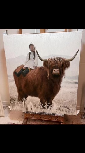 Fresh off the Easel! 24x20 inches, oil. #artist #usaart #commission #canadaart #paidpartnership #childrensportraits #oilpainting #expression #fyp≥° viral