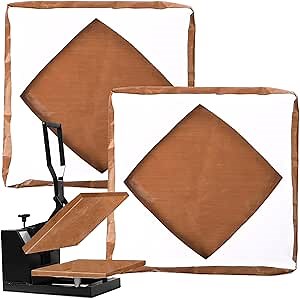 2 Pcs Wrap Cover for Heat Press Platen, 15 x 15 Inch Teflon Heat Resistant Reusable Platen Wrap for Sublimation Machine, White
