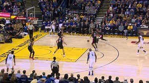 Stephen Curry pulls a nasty crossover on Damian Lillard and finishes over Meyers Leonard at the rim. #LoveNBA | NBA