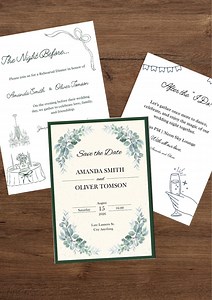 Greenery Wedding Invitation Suite – Elegant Canva Template (digital Download - Etsy Canada