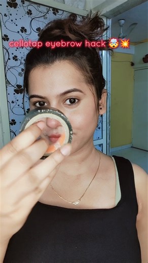 😳No Brow Pencil ❌ Cellotape Eyebrow Hack 😍✨ #diy #hack #tranding #eyebrows