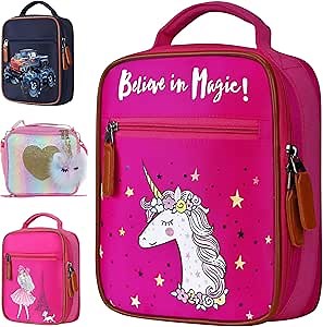 Amazon.com: JOJOOKIDS Unicorn Meal Holder for Girls - Waterproof, Insulated, Spacious, Safe, and Unique Designs: Home & Kitchen