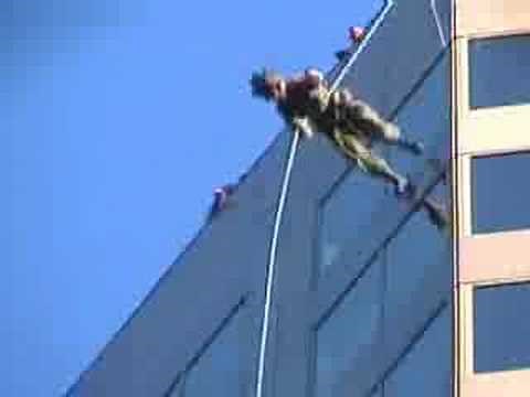Aussie Rappel 290 foot high-rise 7 seconds