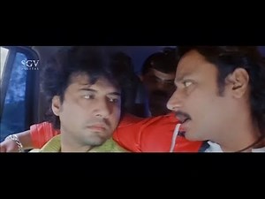 Enemies attacks on Devaraj & Darshan Car | Gaja Kannada Movie | Kannada Action Scenes