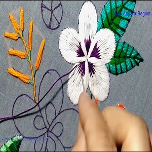 2.2K views · 51 reactions | #twinflower #whiteflower #embroideryvideo #handembroidery | Hand Embroidery Designs | Facebook