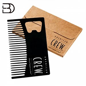 [Hot Item] Multifunctional Stainless Steel Beard Comb, Wallet Pocket Bottle Opener Comb, Anti-Static Hair Comb