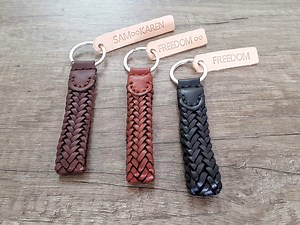 Personalized Leather Braid Keychain Custom Braided Key Fob Personalized Gifts for Men's, Real Leather Accessories Anniversary Gift for Women - Etsy