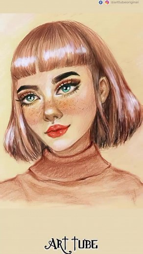 1.8K views · 20 reactions | Girl with freckles drawing #reels #girl #freckles #drawing #girldrawing | ART Tube | Facebook