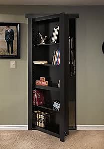 Murphy Door® - Secret Bookcase Hidden Door, 28" x 80", Flush Mount, Assembled, Paint Grade (MDF), Black Finish