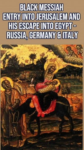 21K views · 870 reactions | German, Italian and Russian Icons of a the Messiah’s Entry Into Jerusalem on an ass and also depictions of Mary, Joseph and the Messiah’s escape into Egypt when Herod was murdering Hebrew children. The icons depict the Black family of Yeshua, the Black citizens of Israel and Black angels. #Black #History #fyp #TruthMatters | Prophecy 101 | Facebook