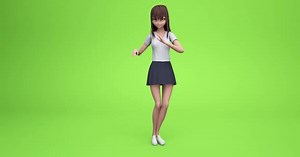 3D Animated Anime Girl Dancing Character Loop