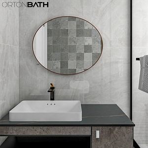 [Hot Item] Ortonbath Round Mirror, Gold Framed Wall Mirror Rectangle Bathroom Mirror Vanity Modern Farmhouse Tilting Mirror for Wall Hangs Vertical
