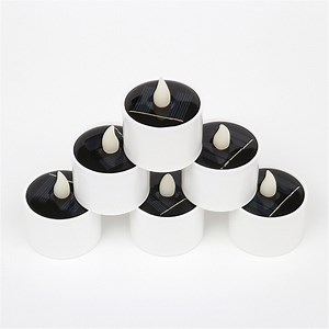 [Hot Item] Electronic Flameless Solar Powered LED Candles Solar LED Tea Lights Lamp