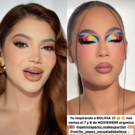 MakeupCotorPussion🌈 🔥Participa de la primer edición de Makeup Color Fussion, un evento de Maquillaje Inédito donde podrás disfrutar del talento de 5 Maquilladoras🔥 🔝Por primera vez en Bolivia 🇧🇴 🇧🇷 Karina Roussenq (técnica de maquillaje artístico) @karinarousseng 🇻🇪 Iman Abdul (creadora de la técnica Samurai) @imanumua 🇧🇴 Verito Yepez ( Maquillaje Social) @verito_yepez_escueladebelleza 🇧🇴 Jimena Solares (técnica de novias) @jimenasolareshairandmakeup 🇧🇴 Patricia Pérez (Maquillaje